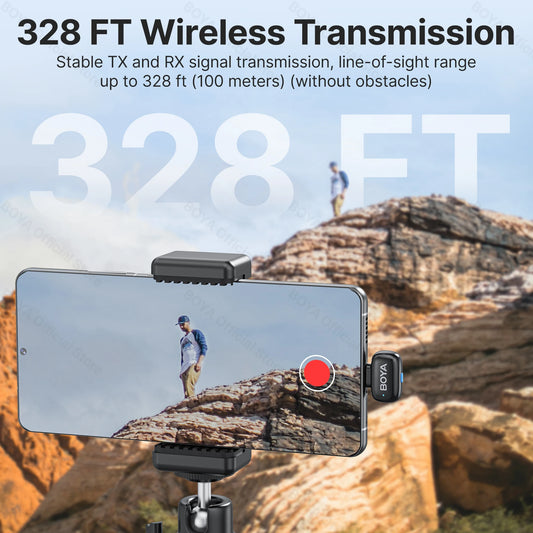 BOYA BOYA Mini Wireless Lavalier Lapel Microphone for iPhone iPad Android Type-C Phone Live Broadcast Audio Video Recording Vlog